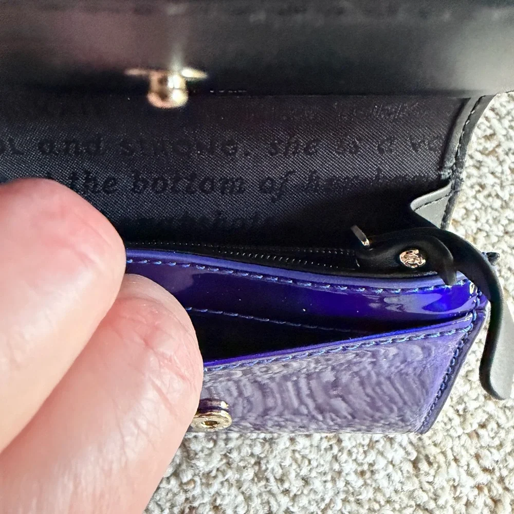 kate spade Iridescent Blue-Purple Card Holder with Gold Keyring
